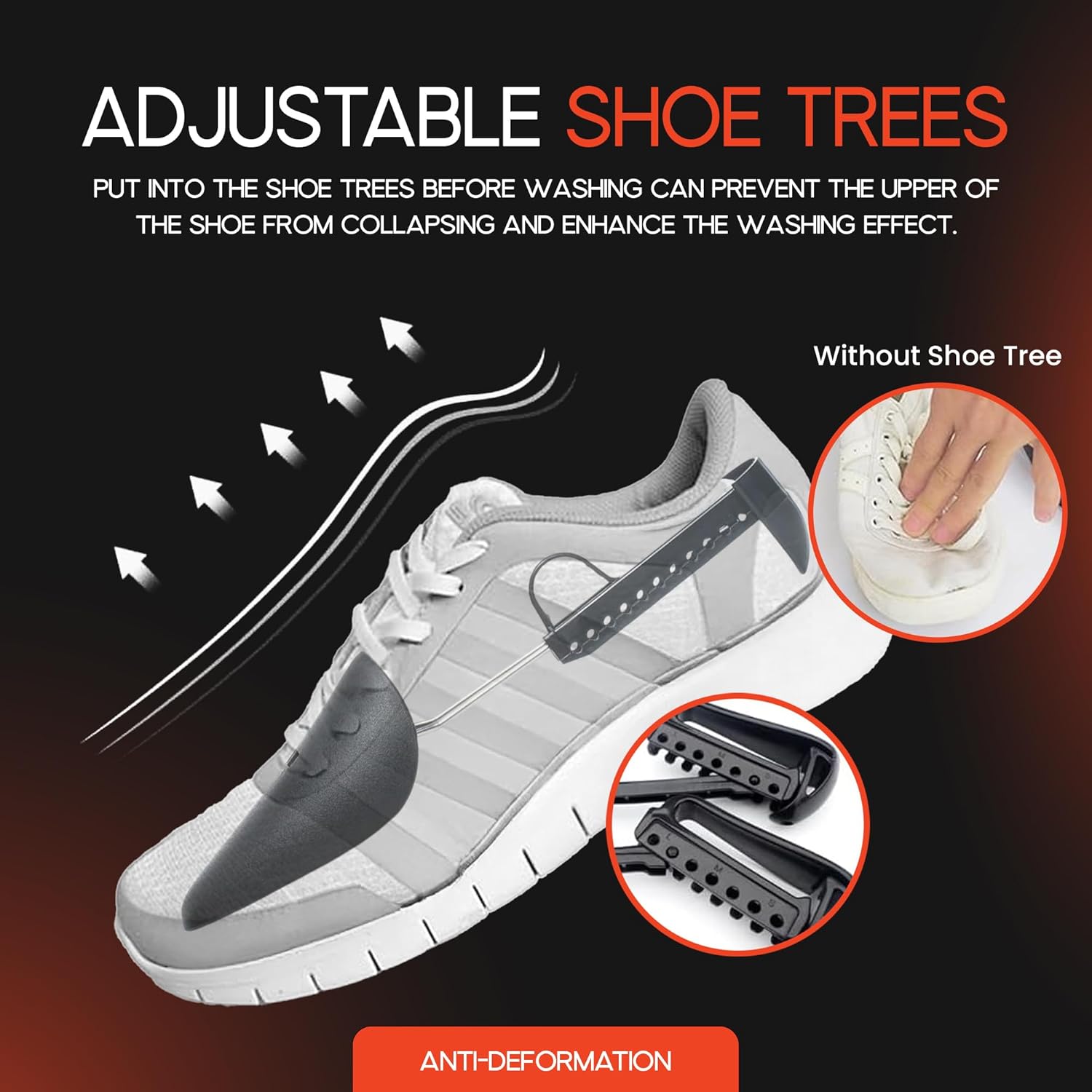 Shoe Washing Machine Bag Set, 2 Pack Shoe Laundry Bags with Microfiber Scrubber & Breathable Mesh, Self-Locking Zipper Cover, Reusable Sneaker Wash Bag for Washer & Dryer, Includes Shoe Trees - Image 4