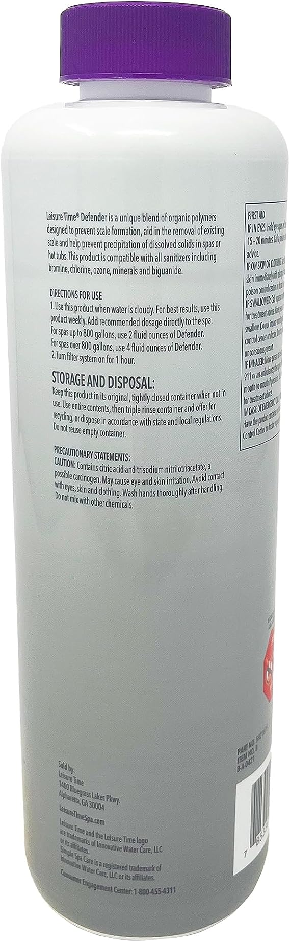 Leisure Time B, Spa Stain and Scale Control Defender, 2 lbs