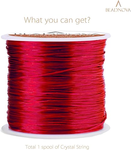 Miniatura 2 de Hilo de poliéster elástico de 0.039 pulg Beadnova cordón para joyería para hacer pulseras de perlas, rollo de 196 pies., PARTS-0018-0701