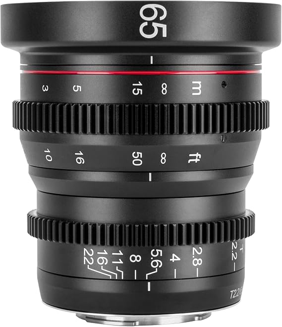 Meike 65mm T2.2 Large Aperture Manual Focus 4K Cine Lens for Micro Four Thirds Mount Compatible with Olympus Panasonic Lumix Cameras and BMPCC 4K Zcam E2 GH5 GH6 GH7