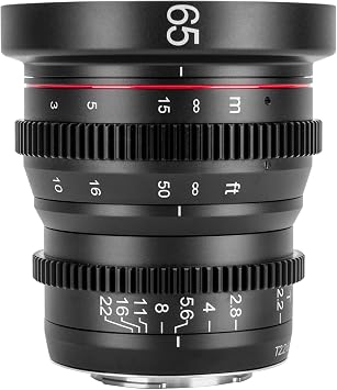 Meike 65mm T2.2 Large Aperture Manual Focus 4K Cine Lens for Micro Four Thirds Mount Compatible with Olympus Panasonic Lumix Cameras and BMPCC 4K Zcam E2 GH5 GH6 GH7