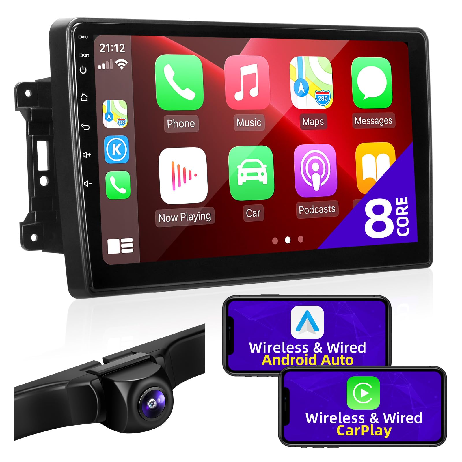 CGOGC for Dodge RAM 1500 2500 3500 2009 2010 2011 2012 Radio Compatible with Wireless Carplay Android Auto 8core Touchscreen Car Stereo Bluetooth GPS