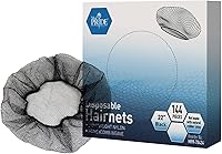 Vista 1 de Redes de pelo de nailon desechables negras - 144 redes/caja - malla - 22 pulgadas - red ligera de sujeción