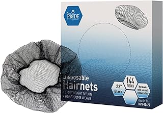 Nylon Hair Nets Disposable Black - 144 Hairnets/Box - Mesh - 22