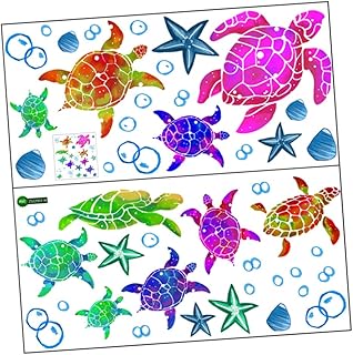 BESPORTBLE 1 Conjunto De Adesivos De Parede De Tartaruga Marinha Decalques De Parede Do Oceano Adesivos De Garrafa De Água Para Crianças Decalques De Parede Para Berçário Infantil Mural De