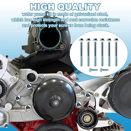 Miniatura 3 de Kit de tornillos para bomba de agua LS Kit de tornillos para termostato Compatible con todos los motores GM Chevrolet 1997-2014 Serie LS LSX LS1 LS2