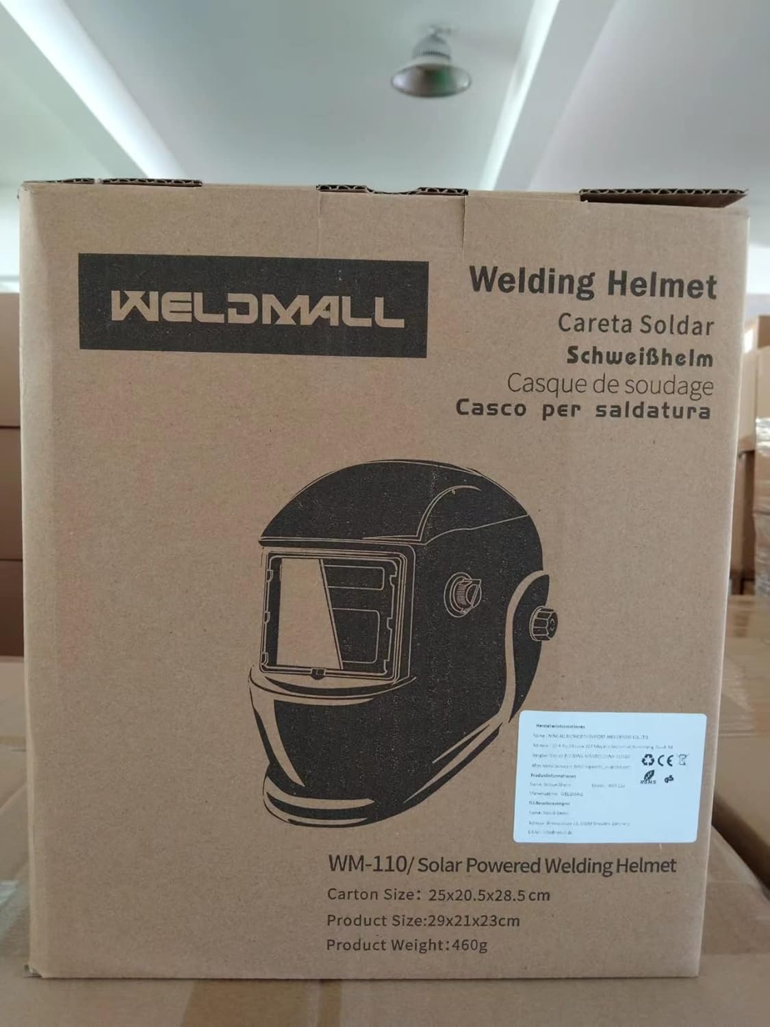 Box for a Solar-Powered Welding Helmet