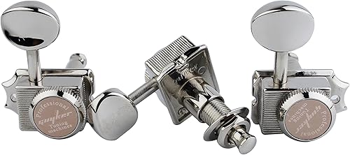 Miniatura 7 de Guyker Afinadores de cuerda de bloqueo de guitarra vintage de 6 en línea - Clavijas de afinación de bloqueo Claves de llave Piezas de repuesto para