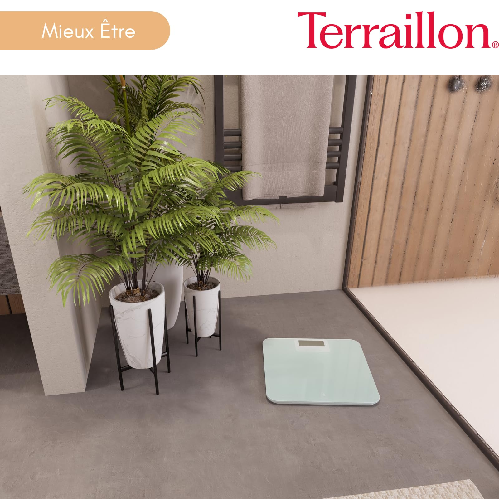 TERRAILLON Balance Pese Personne sans pile ni batterie POWER FREE | Ecologique, Energie par Dynamo, Capacité 180 Kg, Graduation 100g, Ecran LCD, Plateau 30x28 cm en verre, Emballage recyclé