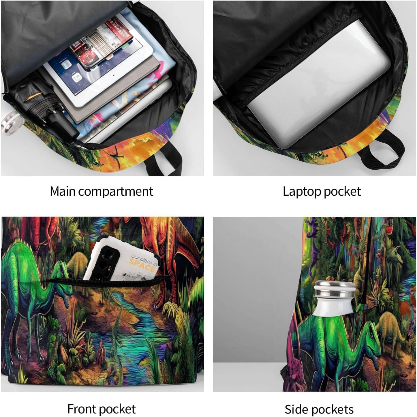 Dinosaur Backpack Laptop Backpacks Multipurpose Daypack For Men Women Travel Hiking