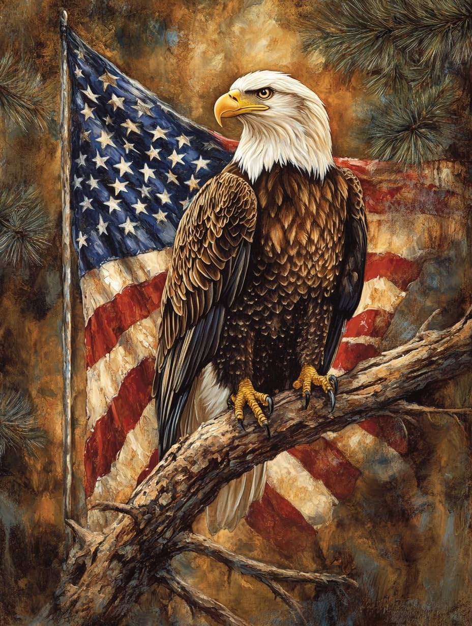 LEYIUYIU 5D Diamond Painting Kit: DIY Creative Wall Decor Craft Kit Designed for Adults and Beginners - Eagle - 40x50cm