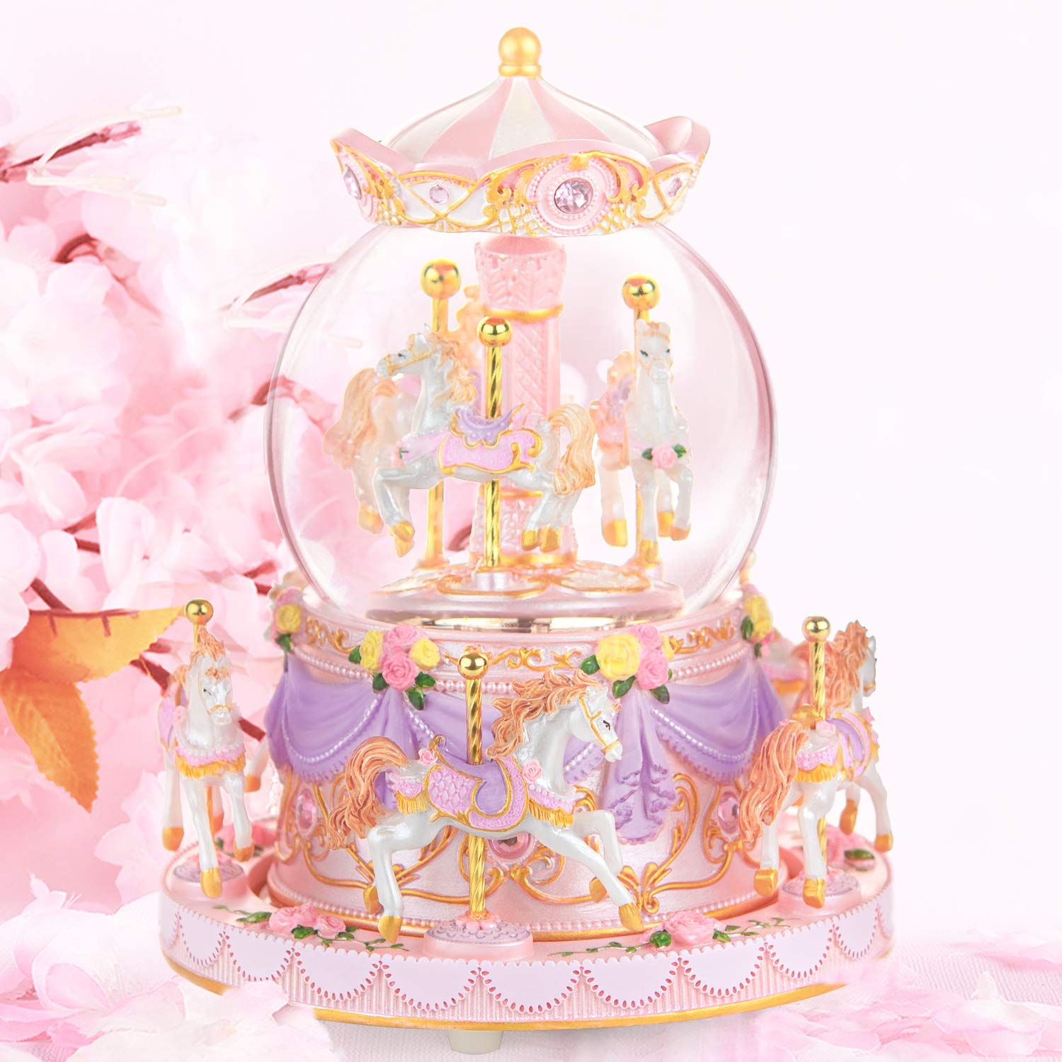 Buy Mr.Winder Carousel Horse Snow Globe Gift - Rotating Music Box