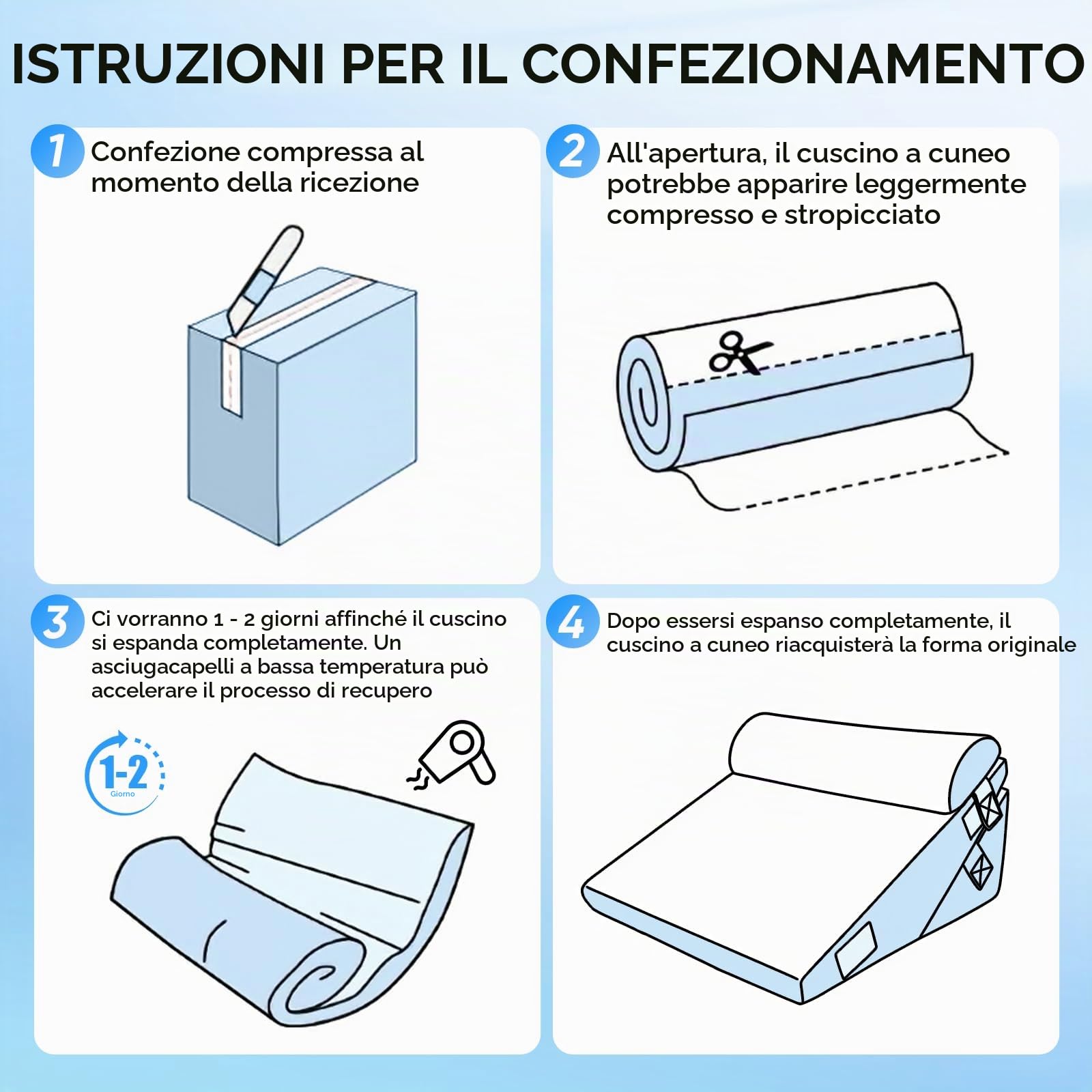 Cuscino a cuneo per letto e divano, cuscino da lettura a doppio strato in memory foam, cuscino a cuneo regolabile, cuscino ergonomico per gambe, cuscino per la schiena per giocare, leggere (grigio