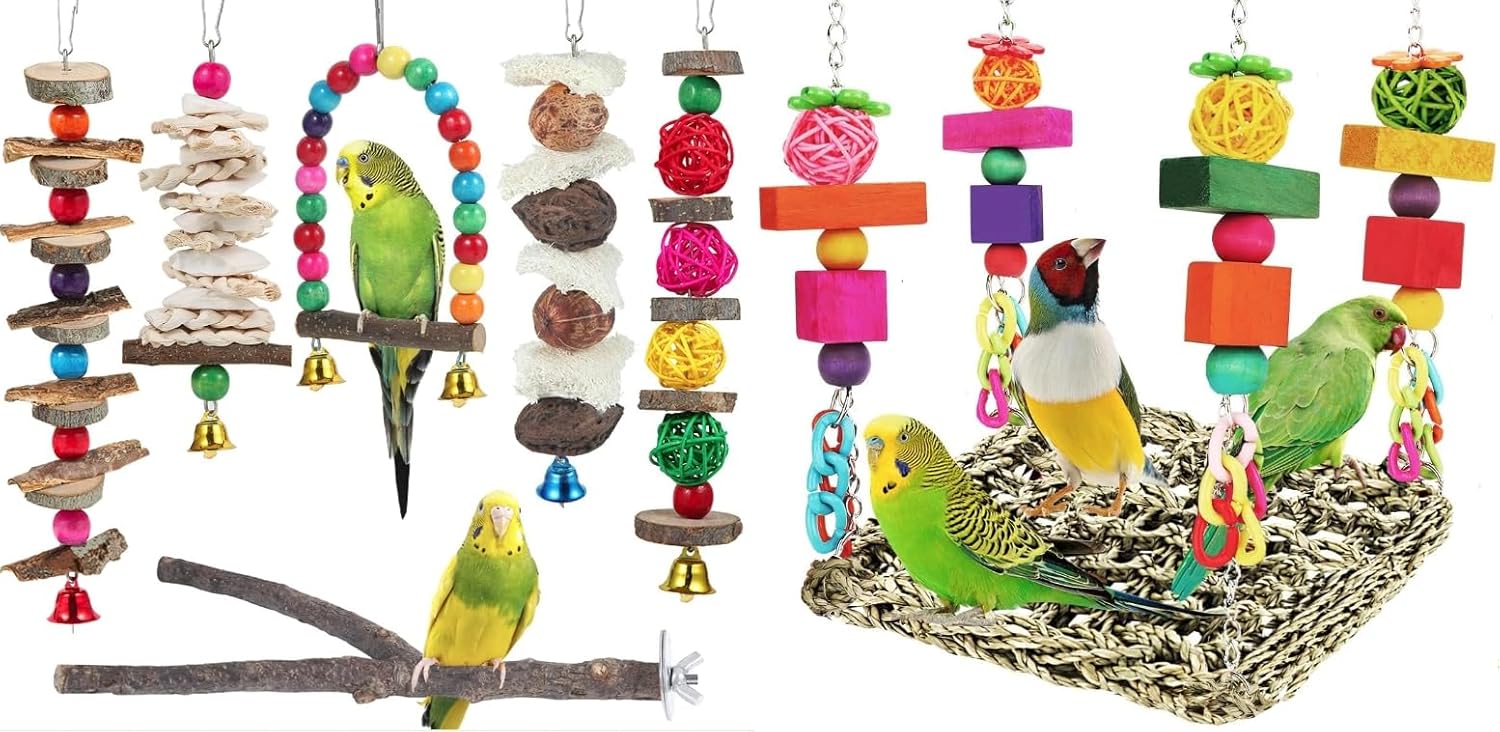 Bird Toys Parakeet Toys Conure Toys Bird Foraging Wall Toy,Seagrass Woven Hammock