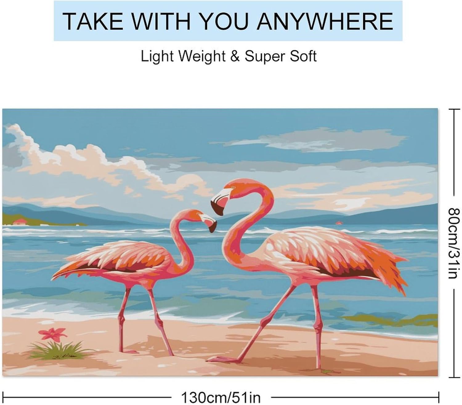 Swimming Towel, Flamingo Beach Printed Fashion Towel,Portable Towel,Durable Towel