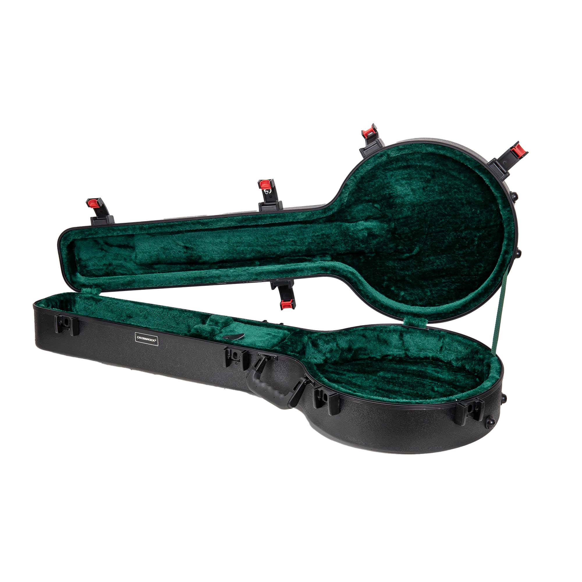 Crossrock Odporna na zarysowania twarda obudowa do 5-strunowych stylów rezonatorów banjo, z zamkiem TSA, komora wewnętrzna - czarna (CRA980BJBK), Czarny, 5-String Resonator Banjo, 5-strunowy rezonator