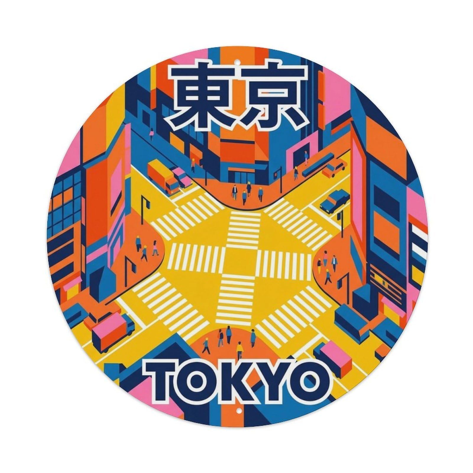 Tokyo Japan Woodblock Travel Urban Heritage Journey Metal Tin Sign