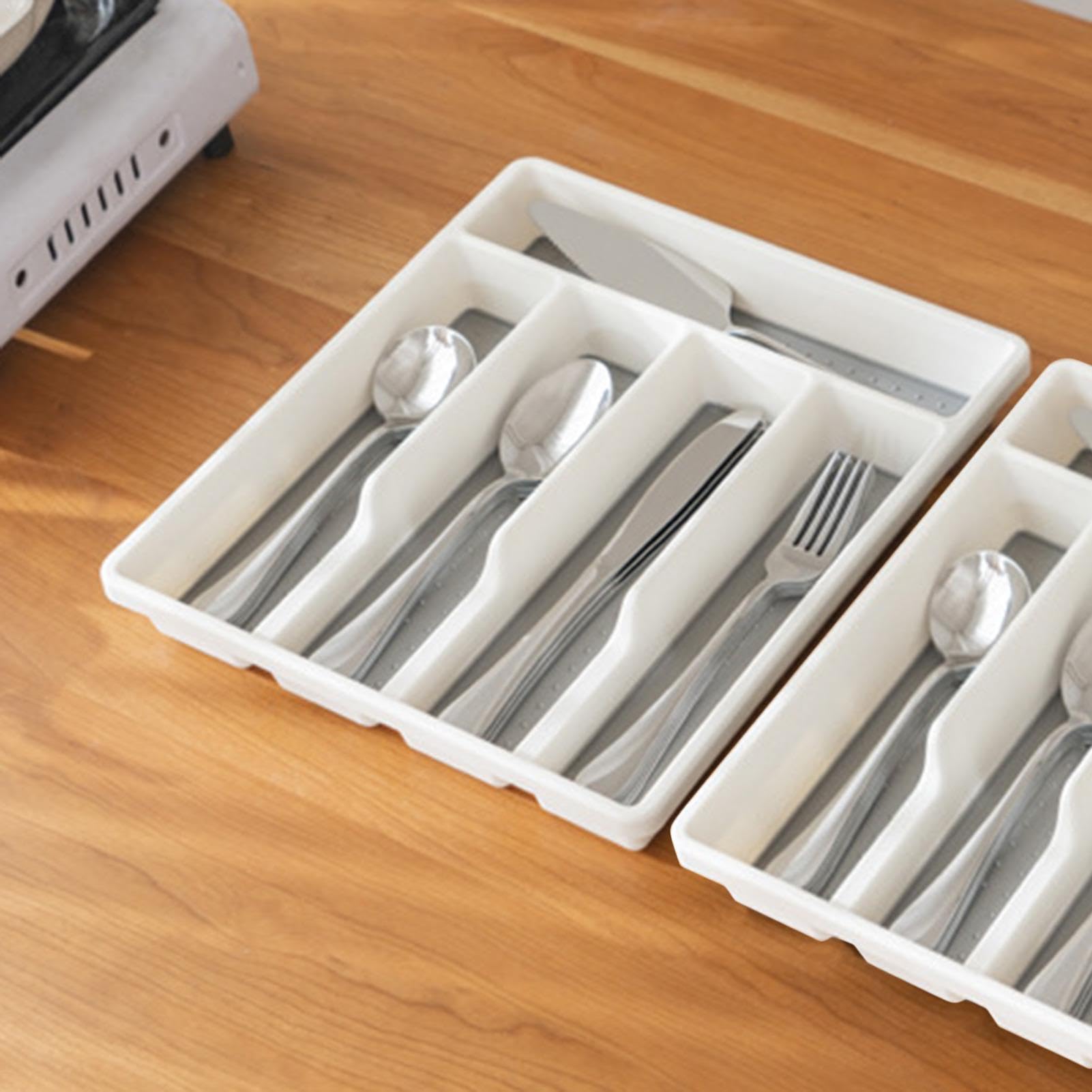 Portaposate Per Cassetto Espandibile - Organizer Utensili Cucina, Plastica Senza BPA, 34.5-58cm - Foto 5