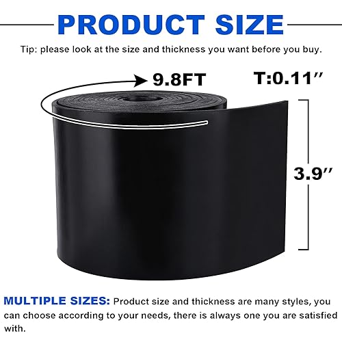 Vista 2 de Neoprene Rubber Strips Solid Rubber Rolls Use for Gaskets DIY Material, Supports, Leveling, Sealing, Bumpers, Protection, Flooring
