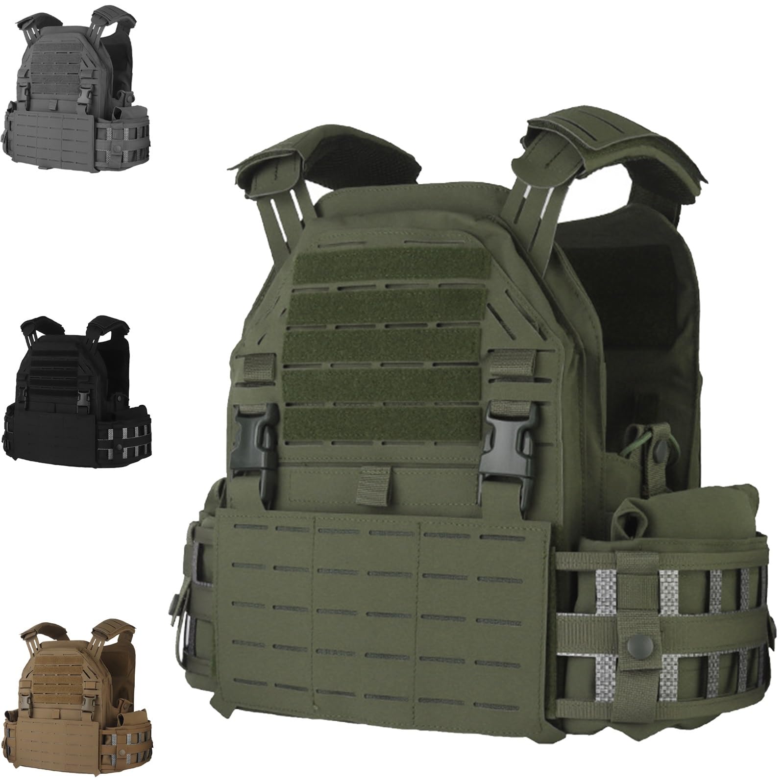 Chaleco táctico, ajustable, ligero, equipo de entrenamiento de protección para actividades al aire libre, caza, airsoft y juegos de CS, duradero, multiusos, equipo táctico al aire libre