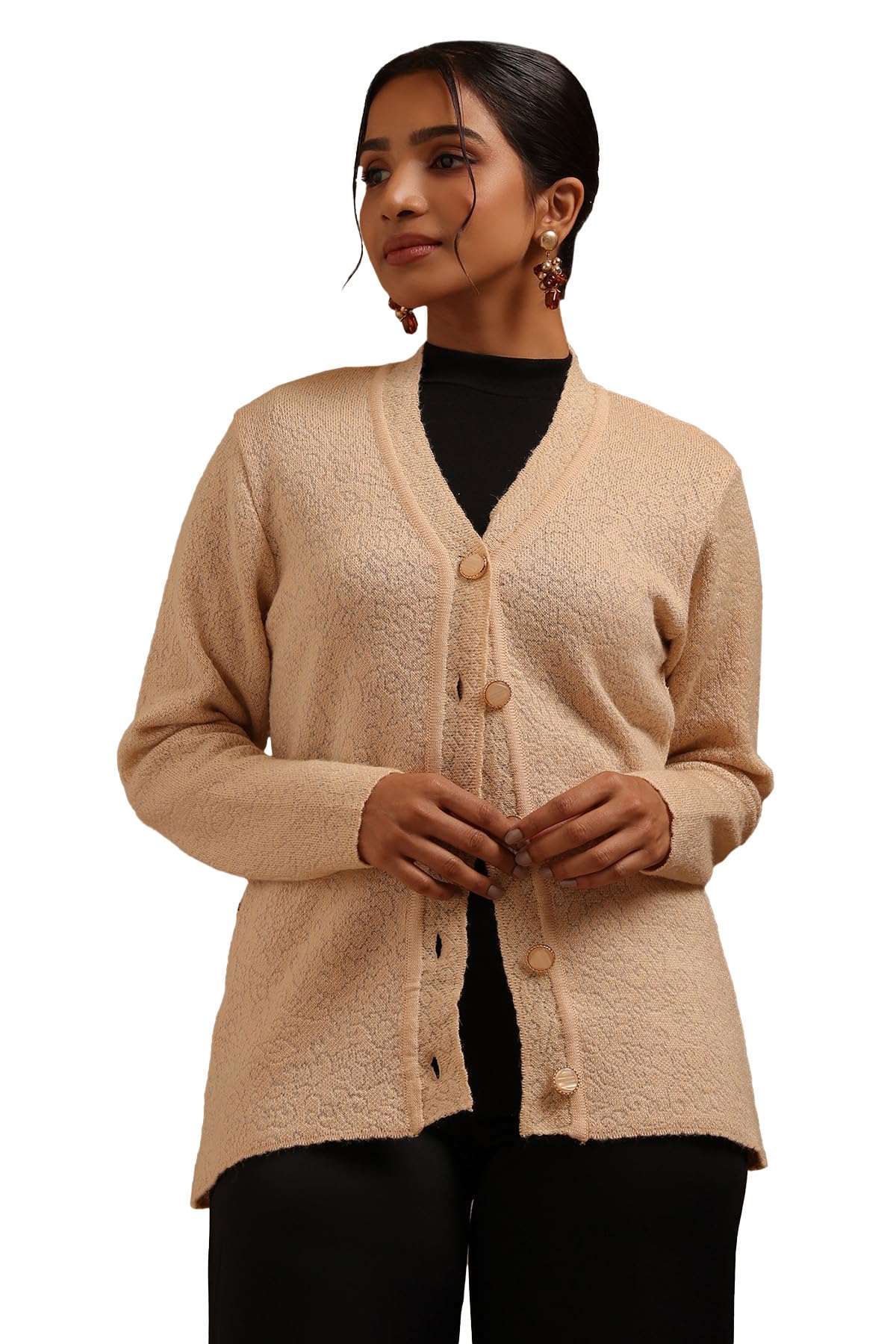 Womens Acrylic Knitted Winter Cardigan-image-20