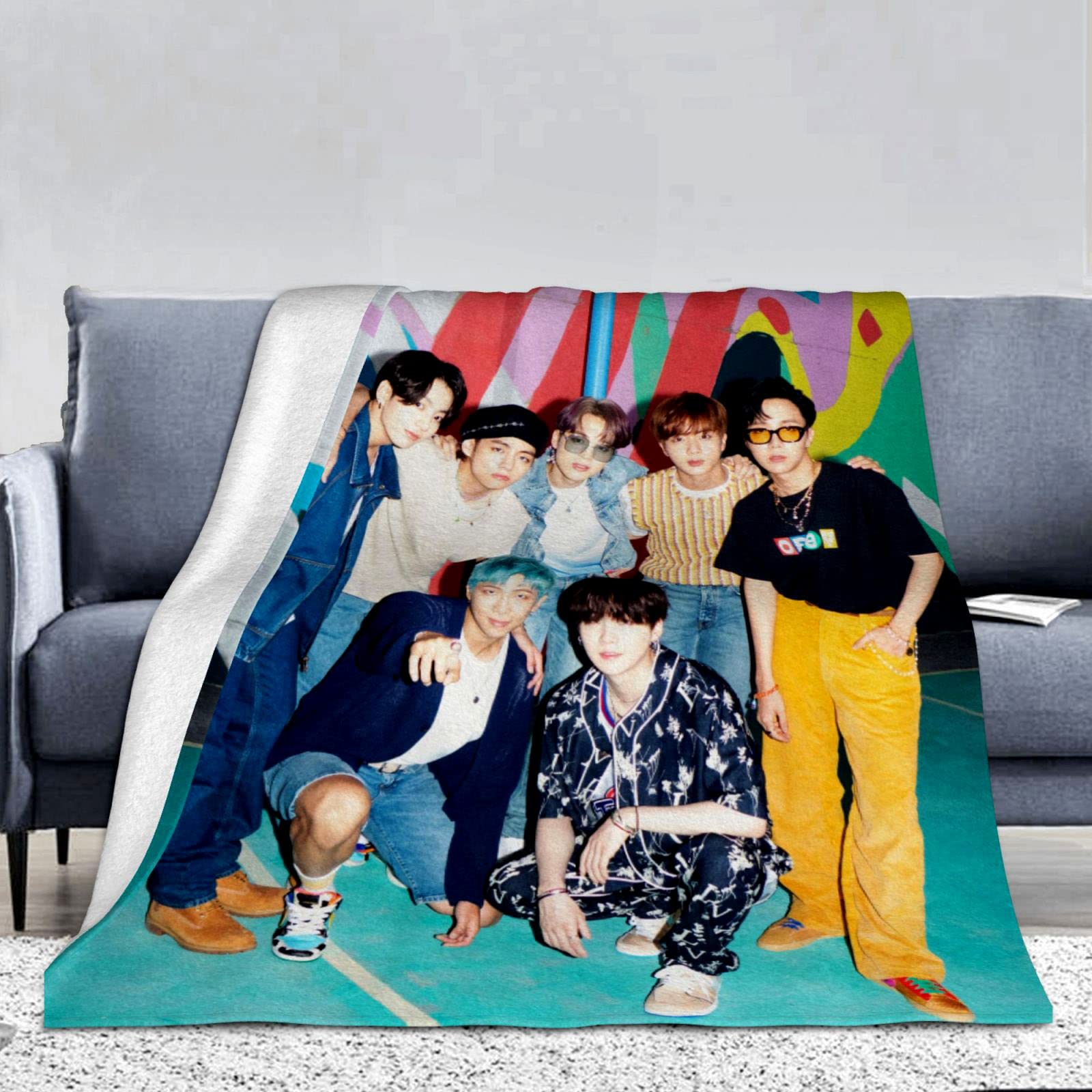 Lsvoss Super Star Ultra Soft Flannel Blanket Bedspread Sofa Fuzzy Throws Blankets For Traveling Camping Home 100X125cm