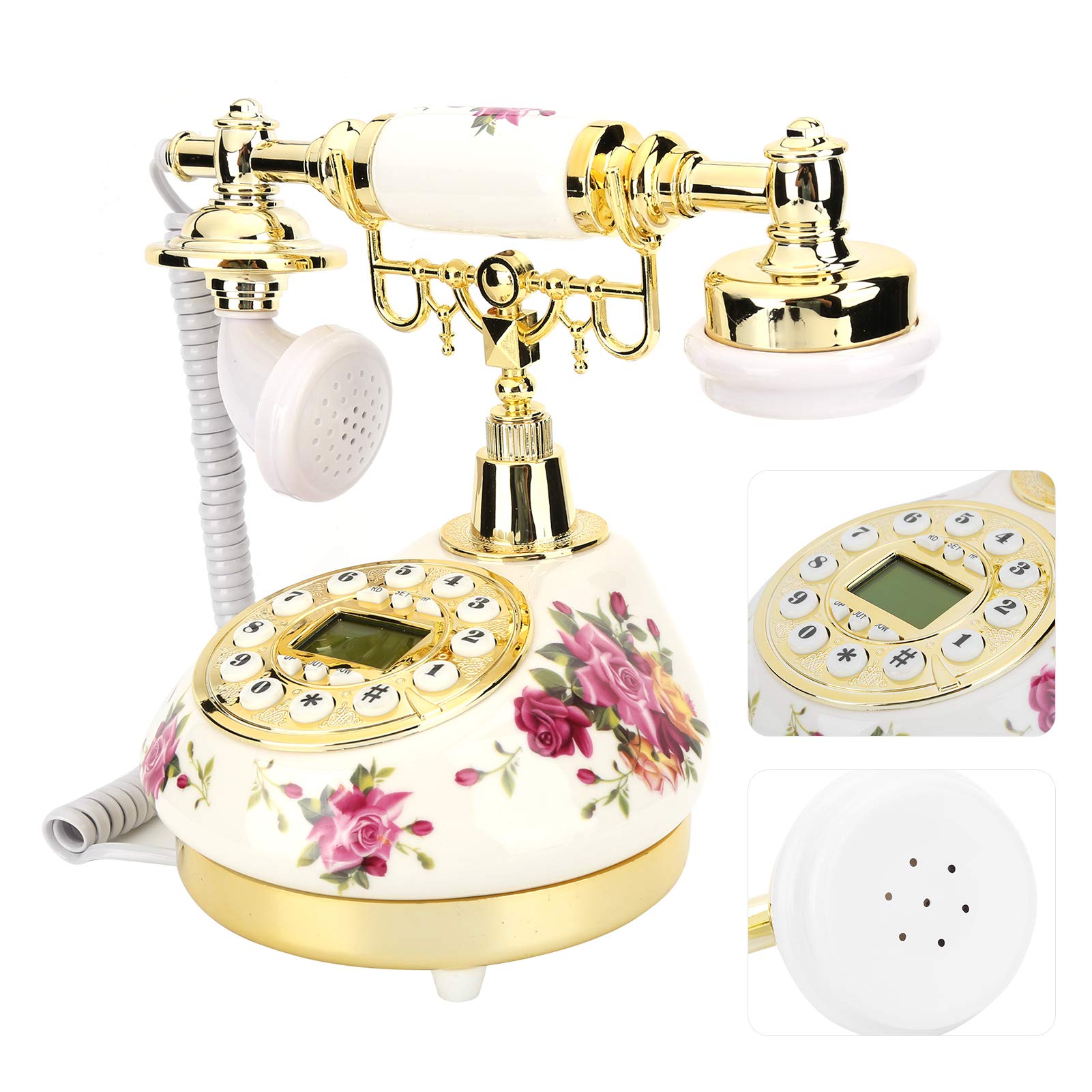Telefono Fisso Vintage, Doppio FSK/DTMF, Telefono cablato retrò Antico, Accessorio per Attrezzatura telefonica Fissa Vintage retrò per Soggiorno, Camera da Letto, Studio