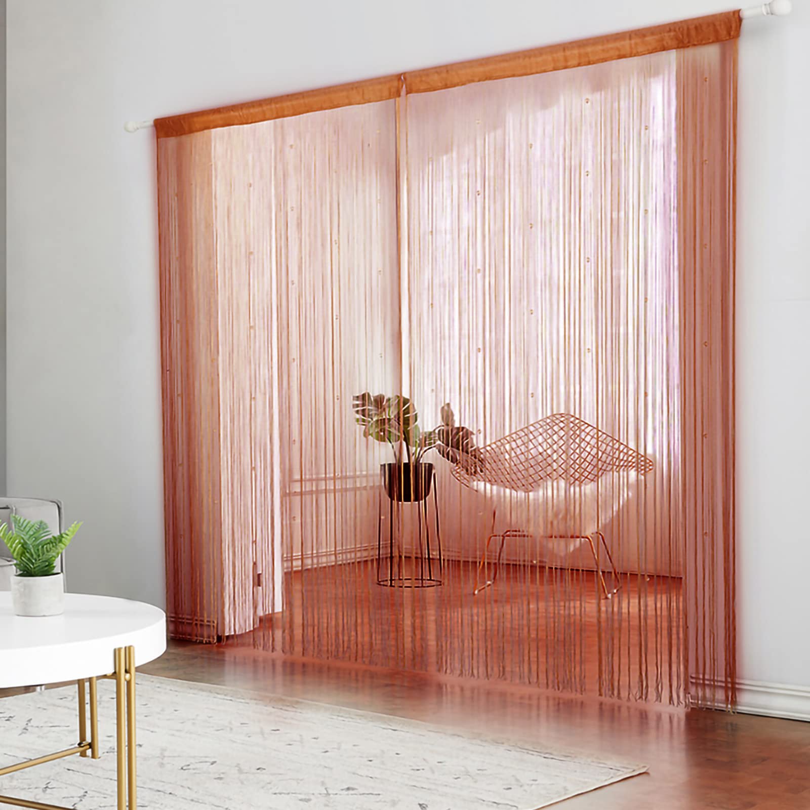 [3枚セット]ストリングスカーテン 紐の連 3枚セット]ストリングスカーテン 紐の連