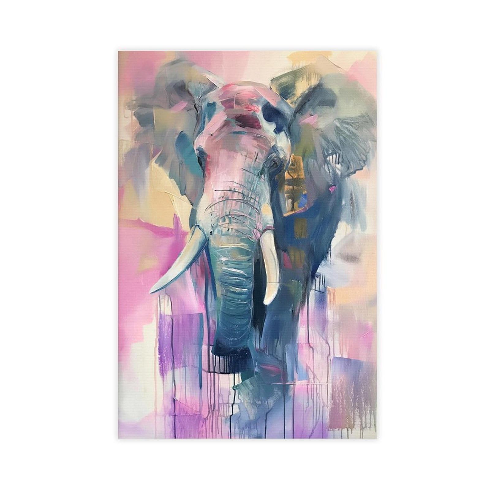 Bareronor Watercolour Elephant Poster Canvas Poster Bedroom Decor Landscape Office Room Decor Gift 24" L X 36" W