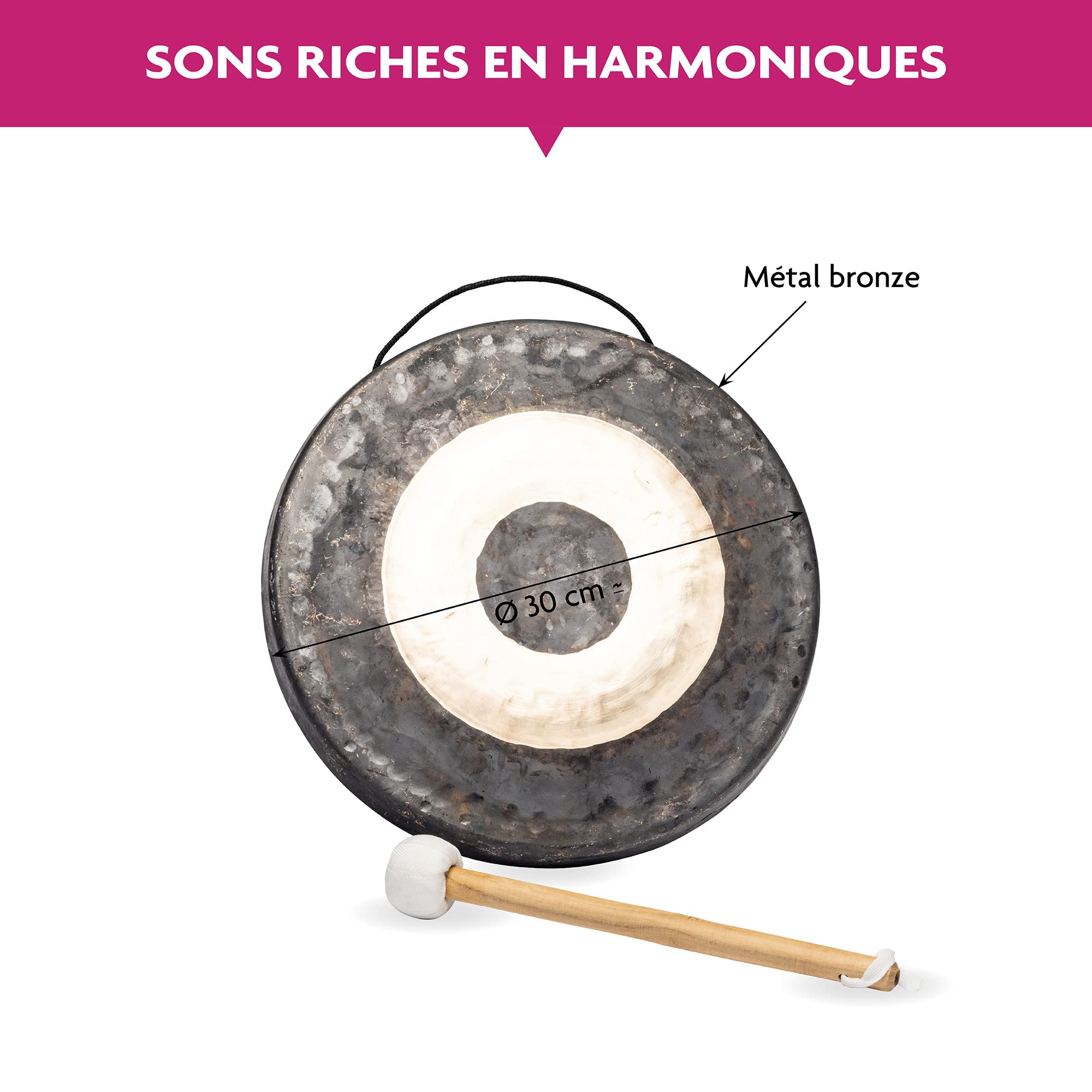 Gong Lunare In Bronzo Fuzeau - Per Rilassamento E Meditazione | Musicoterapia, Suoni Profondi - Foto 9