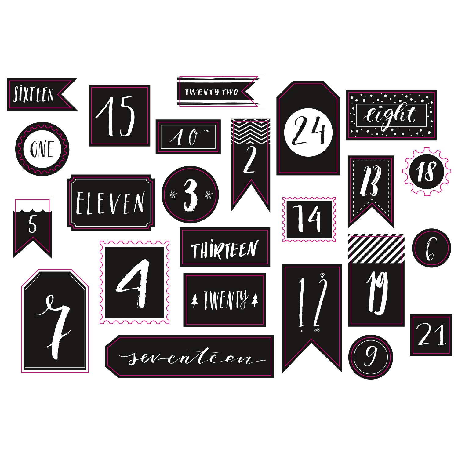 pajoma Advent Calendar 24 Boxes to Fill with Stickers Silver - Image 3