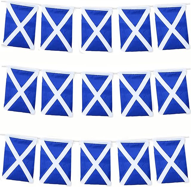 Scotland Bunting Flags, 10m Long 38 Bunting Rectangular Themed Flags for St Andrew's Day, World Cup,Football, National, Patriotic, Rugby Outdoor Indoor Decorations