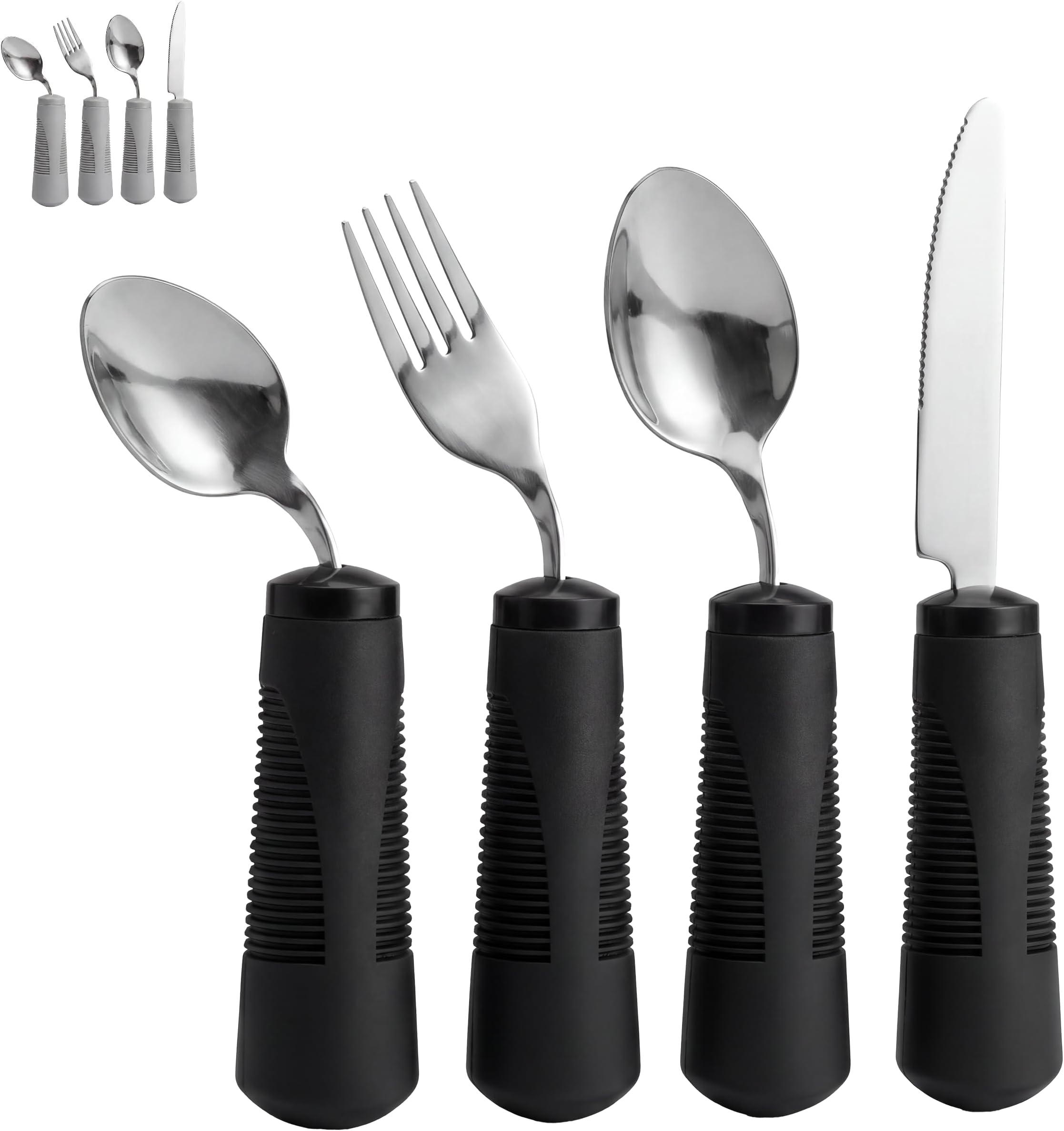 iMedic Weighted Bendable Cutlery for Disabled Hands, 1 Set, Black