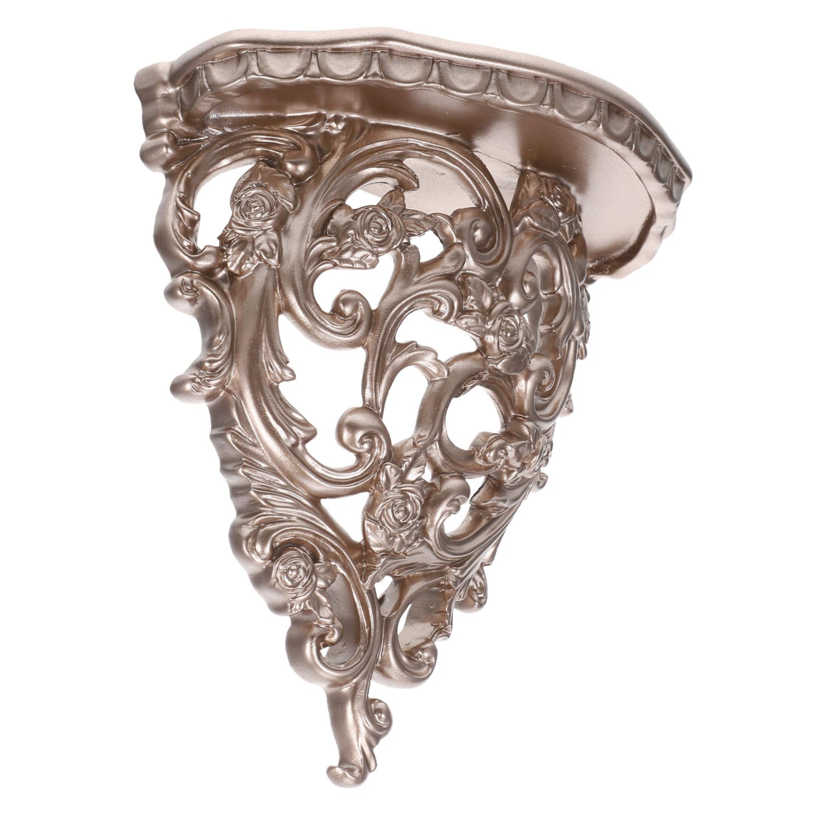 Étagère rétro en résine dorée aux moulures sculptées pour bureau et salon