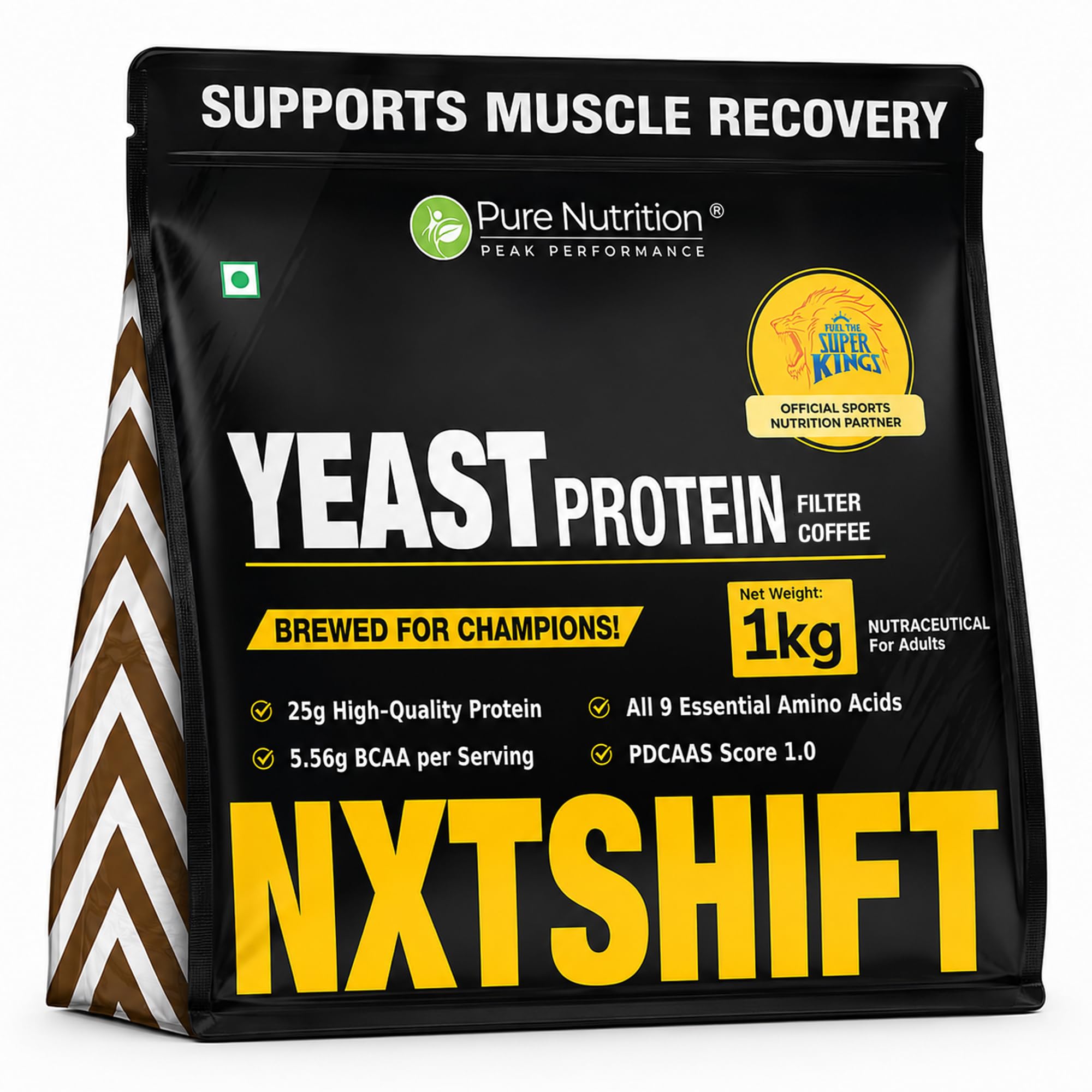 Pure Nutrition Yeast Protein Powder 1kg, Coffee Flavor | 25g Plant Protein, 5.56g BCAA, All 9 Essential Amino Acids | Vegan, Dairy-Free Protein Supplement for Muscle Recovery-image-20