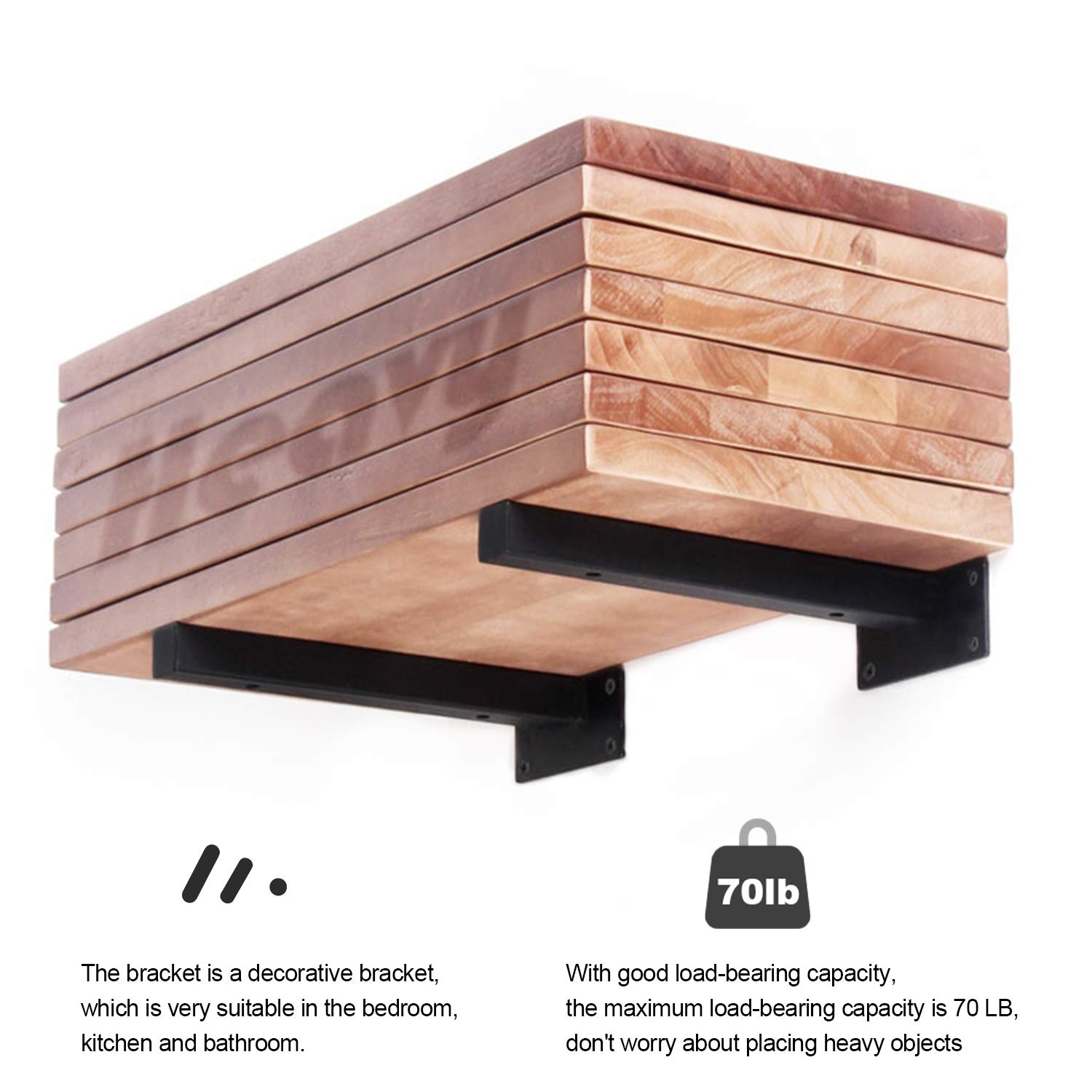 4 Pack Heavy Duty Floating Shelf Brackets 8 Inch Wall Mounted