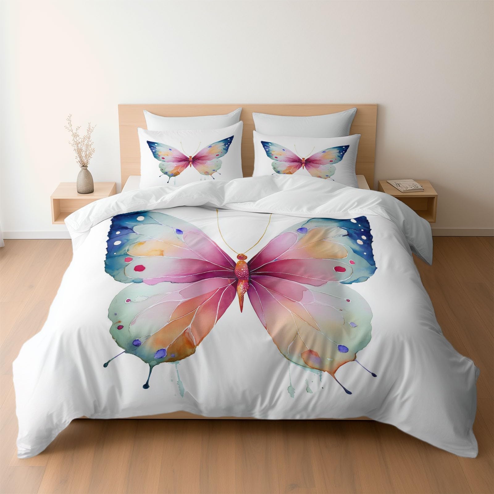 Parure de lit papillon blanc pour une chambre d'enfant douce et cosy