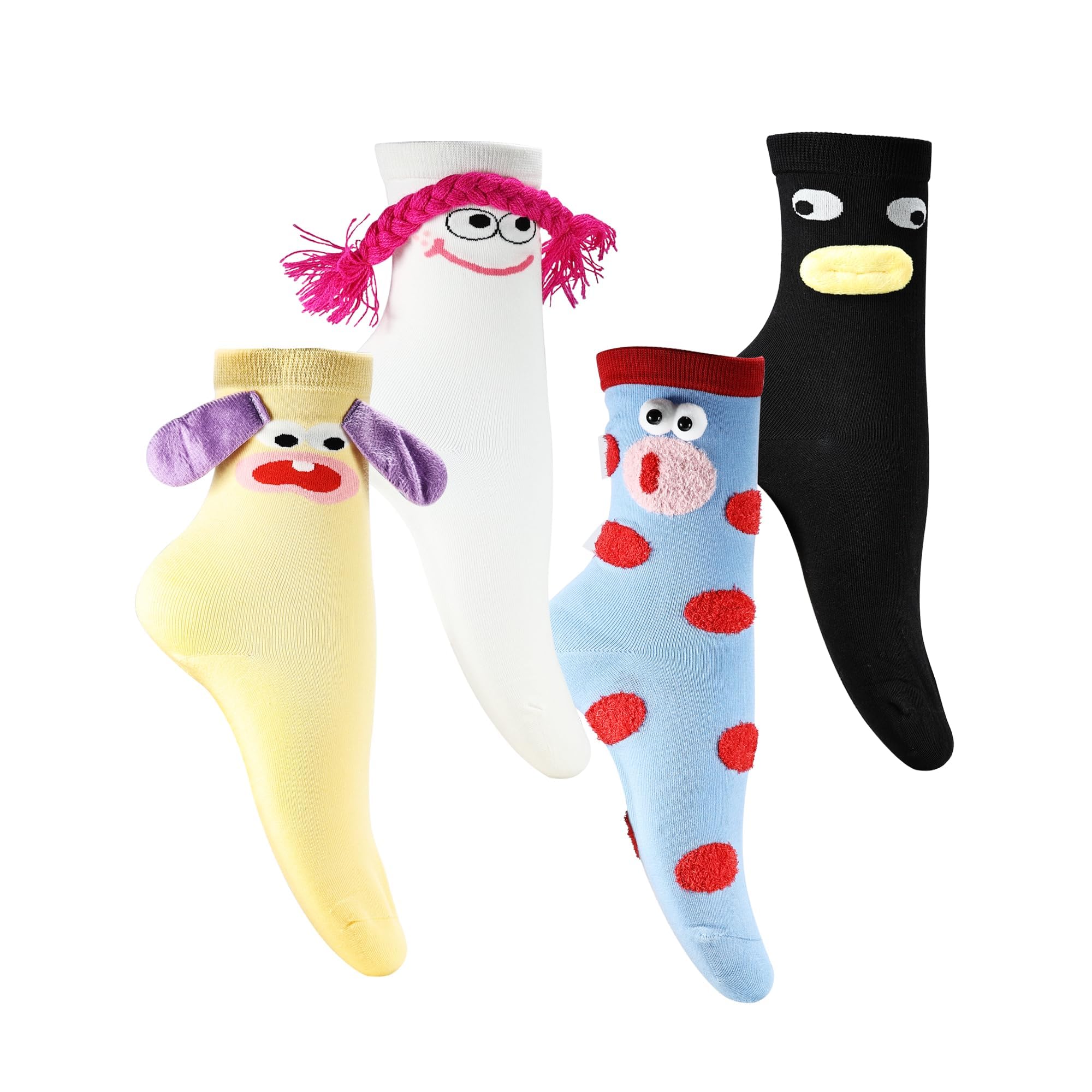 Sponsored Ad – Crew Socks for Women, Cute Funny Mid-Calf Socks, Crazy Fun Character Design, Novelty Socks for Female Friends