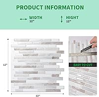 Vista 4 de LONGKING Protector contra salpicaduras de mármol despegable y adhesivo de 10 hojas para cocina, protector contra salpicaduras de azulejos