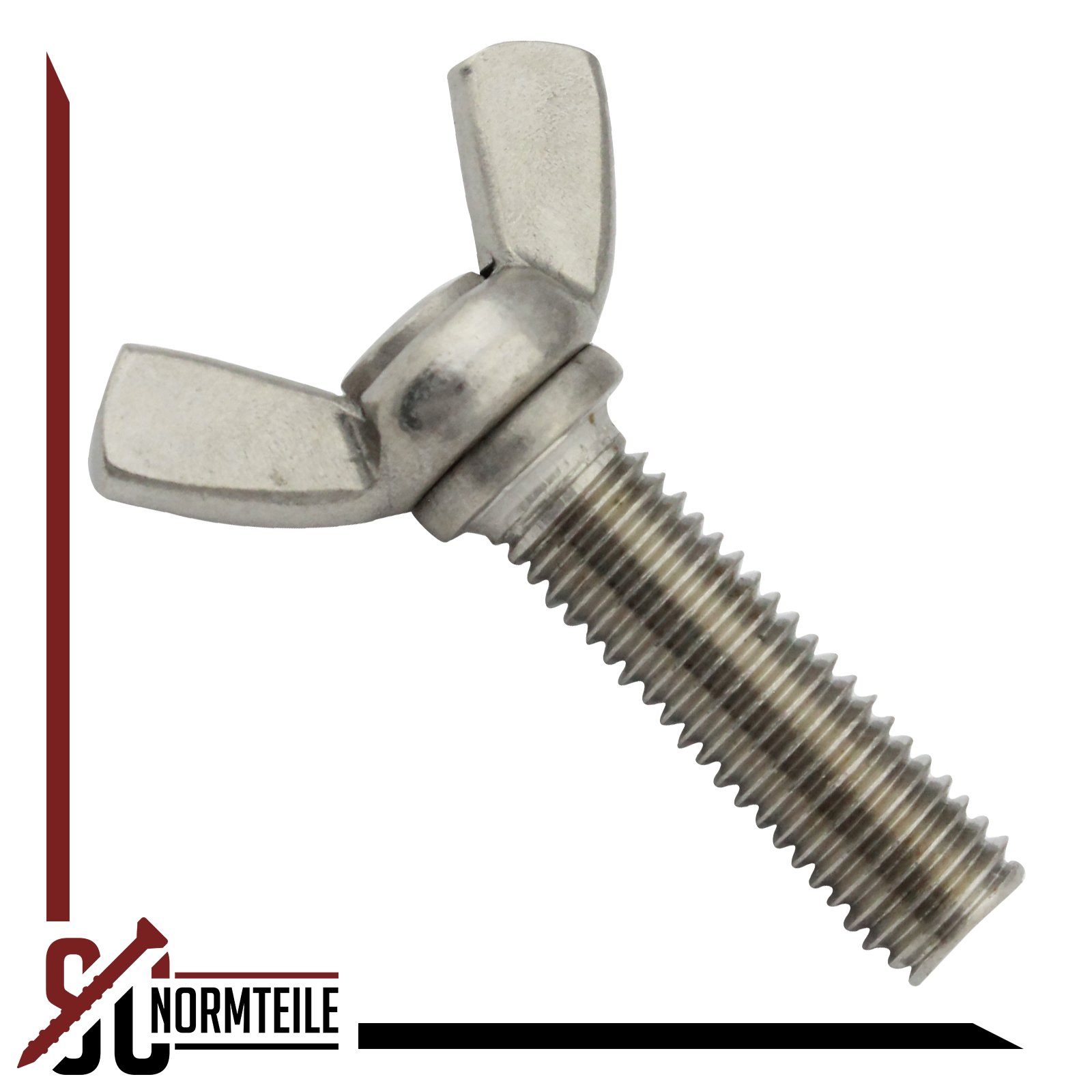 Flügelschrauben, amerik. Form (kantig) - M8x30 - (100 Stück) - ähnl. DIN 316 AF - Edelstahl A2 V2A - SC316 | SC-Normteile®
