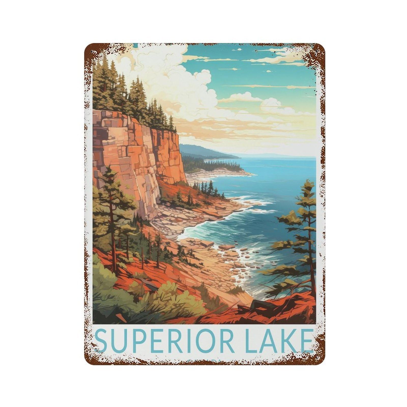 xiaoxiaoshen Lake Superior Canada Travel National Parks T (2) Wall Decor Art Metal Tin Poster Modern Home Decor Art Home Bar Shop Decorations Vintage Sign 40x30cm