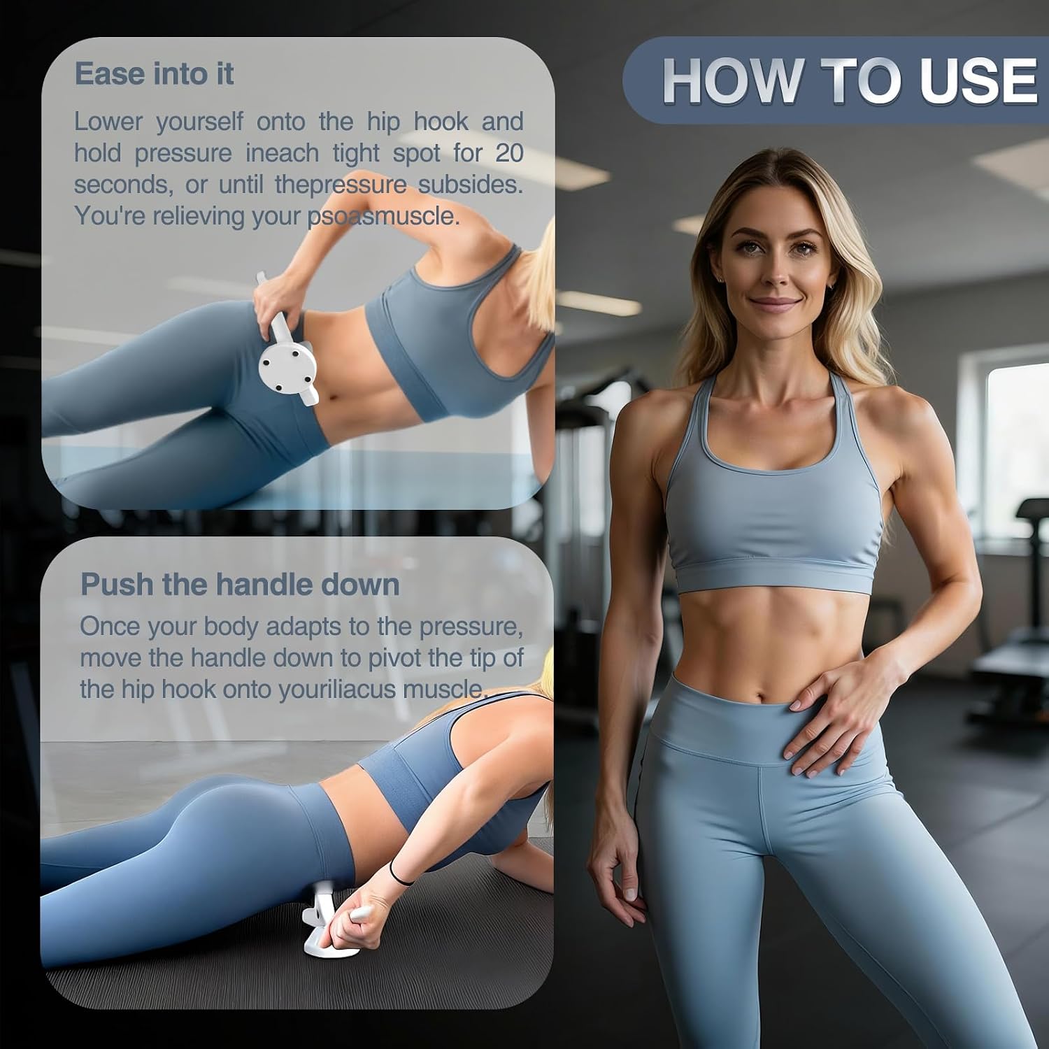 Psoas Release Tool–Psoas Muscle Release Tool Fully Adjustable for Iliacus,Back&Posture Relief,Waist Pain Sciatica,Hip Flexor Release Tool and Trigger Point Massage Tool