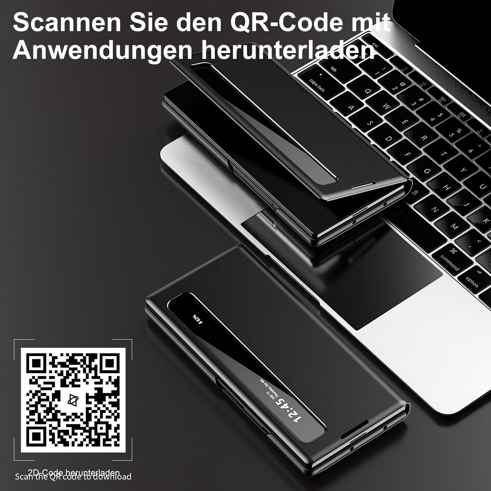 Funda para Samsung Galaxy Z Fold 8 Ultra, funda con ventana, funda con tapa de piel sintética y PC, antigolpes, antihuellas dactilares, funda para Samsung Z Fold 8 Ultra