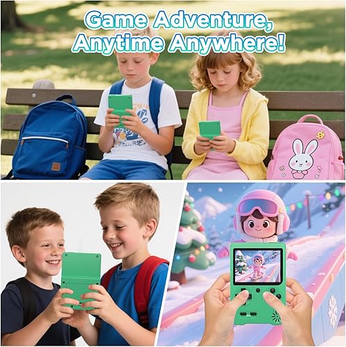 Miniatura 5 de Consola de juegos de mano retro, 500 videojuegos integrados, reproductor de videojuegos portátil con pantalla lPS de 3.0 pulgadas, batería de 1200