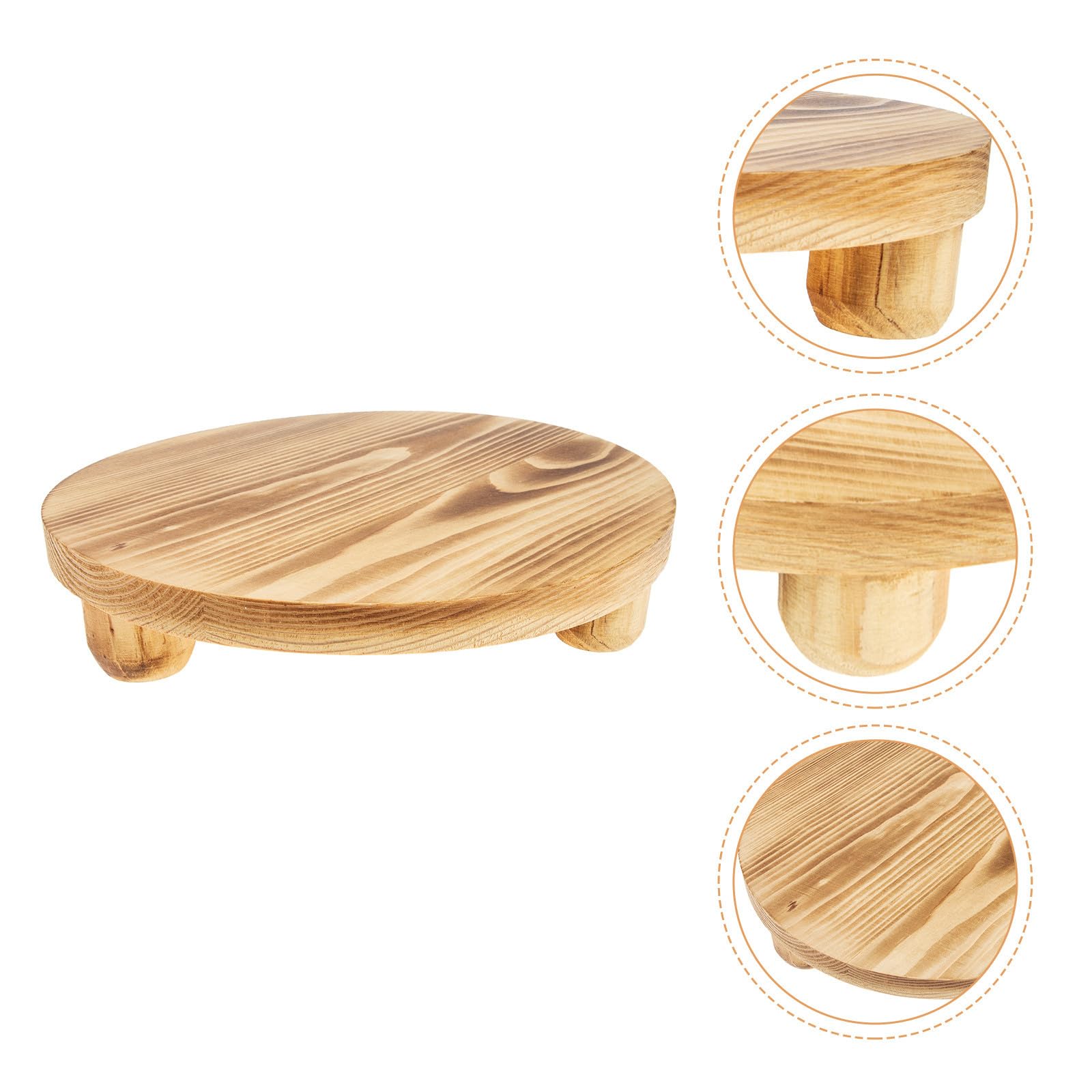 Toyvian Soporte para Macetas de Madera Maciza Pequeño, Base para Plantas Interior y Balcón, Soporte para Macetas de Jardín y Mesa, Expositor Decorativo Resistente y Funcional