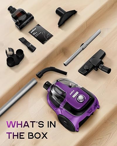 Miniatura 8 de Zefiro Aspiradora de recipiente, aspiradora sin bolsa para el hogar, potencia de 28 KPA, rebobinado automático del cable, filtro HEPA, aspiradora de