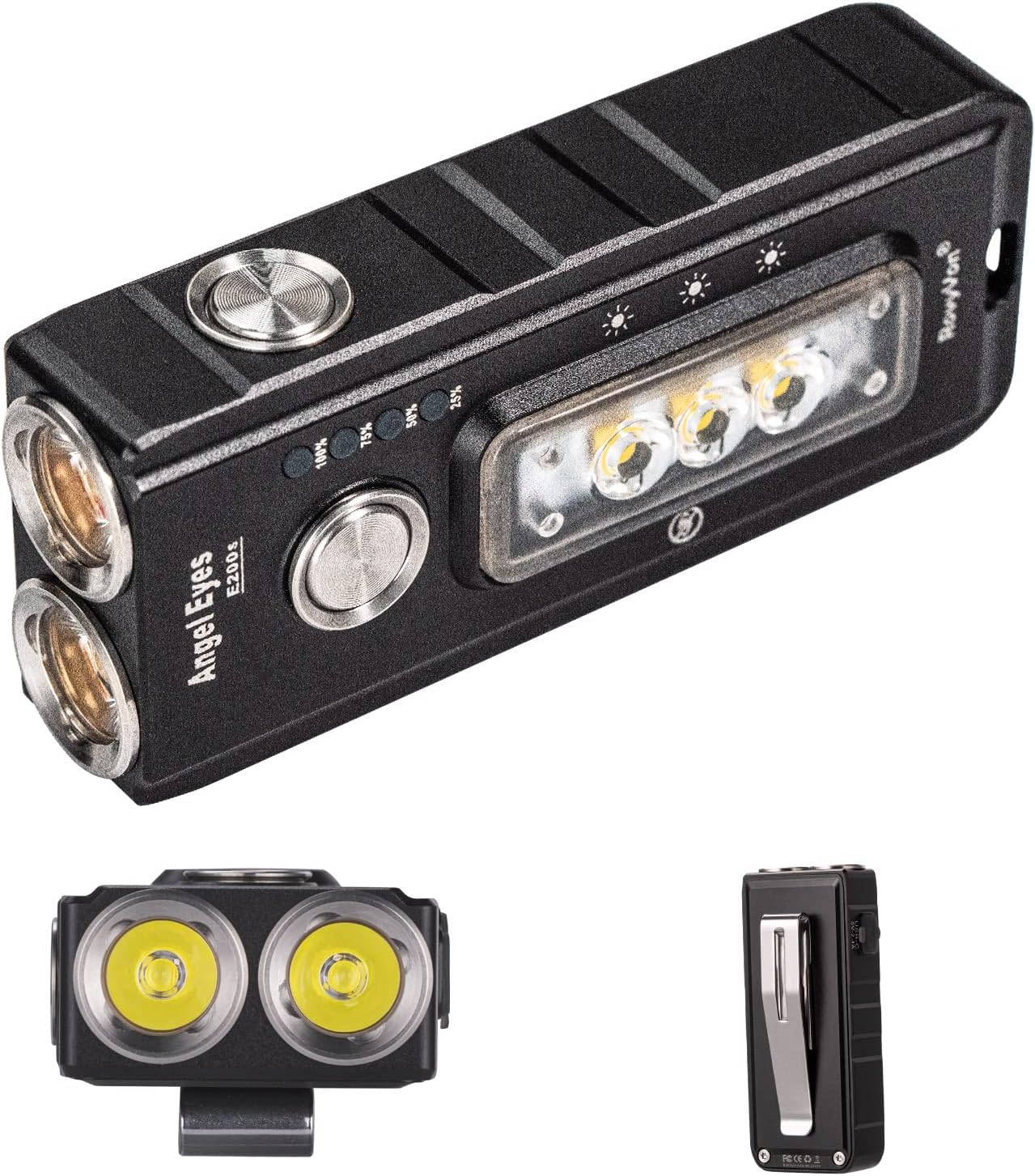 RovyVon E200S EDC Flashlight Rechargeable, 1650 High lumens Keychain