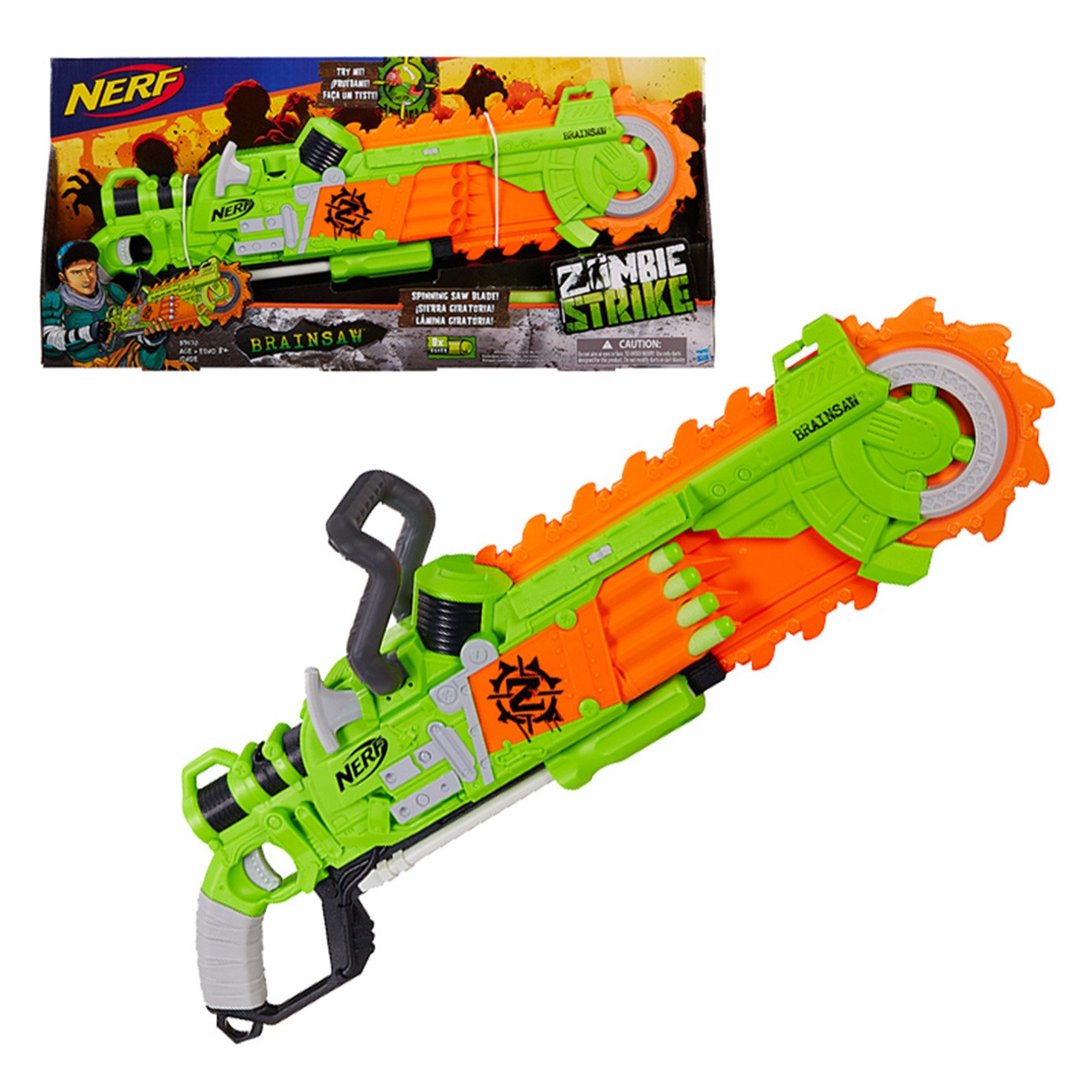 Lança Dardos Nerf Zombie Brainsaw - B3570 - Hasbro | Amazon.com.br