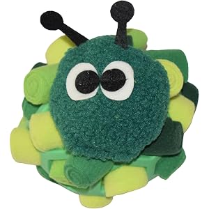PET-ELF Caterpillar Snuffle Ball for Dogs Interactive Tug Toys Treat Dispensing Puzzles Improve Foraging Skills Slow Feeder Indoor