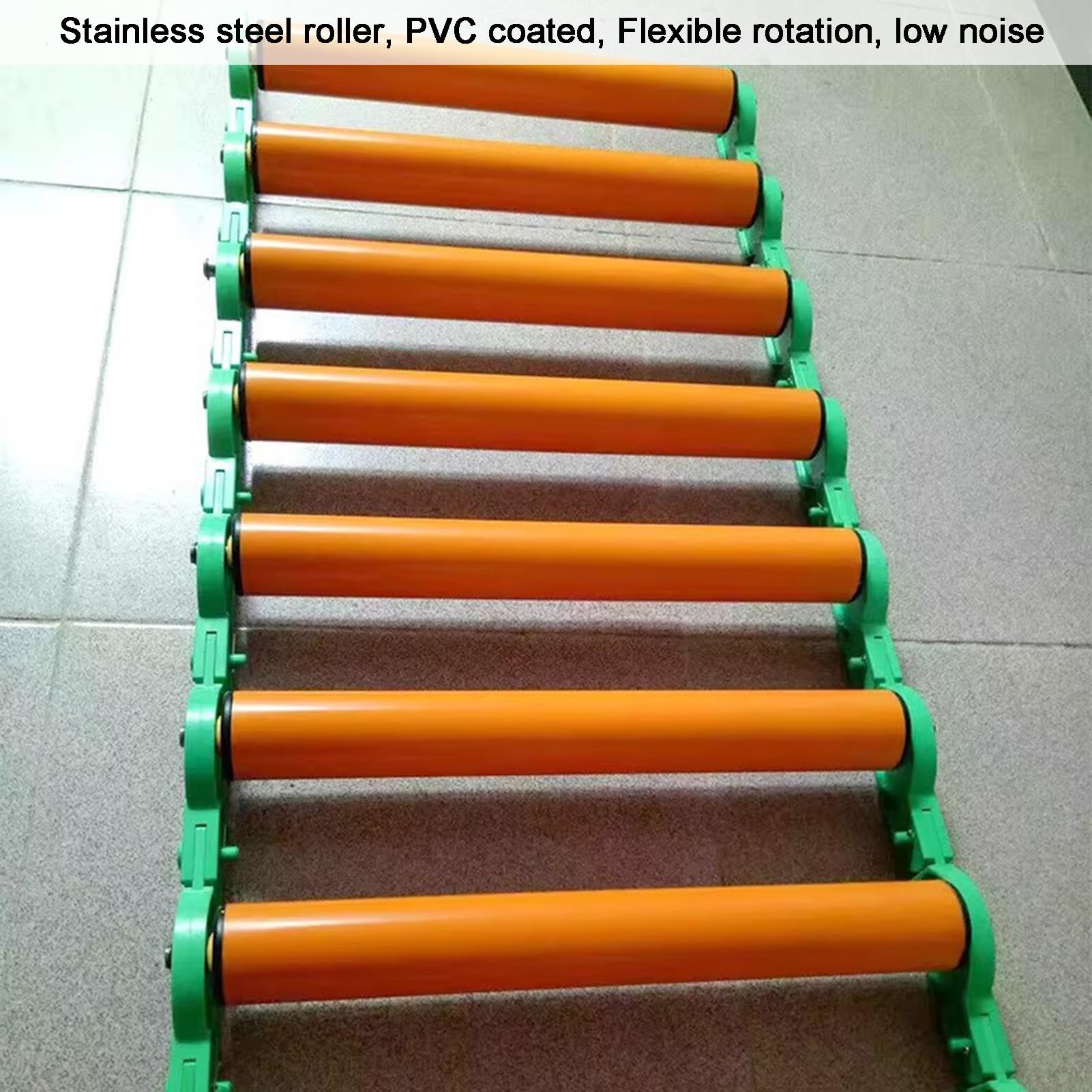 Kit de cinta transportadora industrial de PVC, transportador de rodillos extensible, transportador recto de doble rodillo no alimentado para almacenes y fábricas (100 x 50 cm)